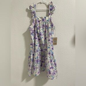 BearPaw Floral Purple and White Kids Dress NWT